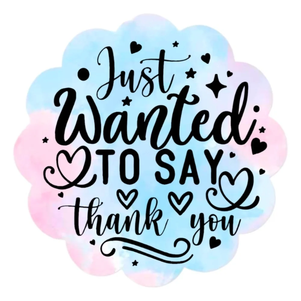Just Wanted To Say Thank You Stickers - Flower Shape - Pack of 100 Pcs